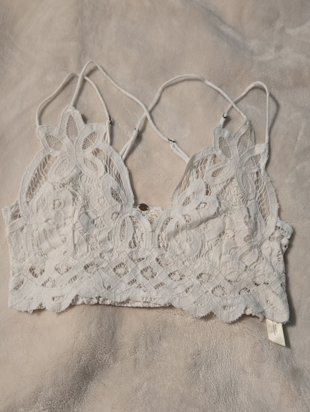 Free People White Crochet Lace Bandeau Bralette